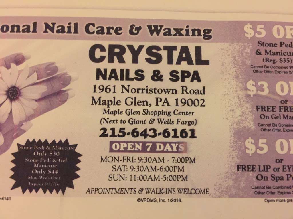 Crystal Nails & Spa | 1961 Norristown Rd, Ambler, PA 19002, USA | Phone: (215) 643-6161