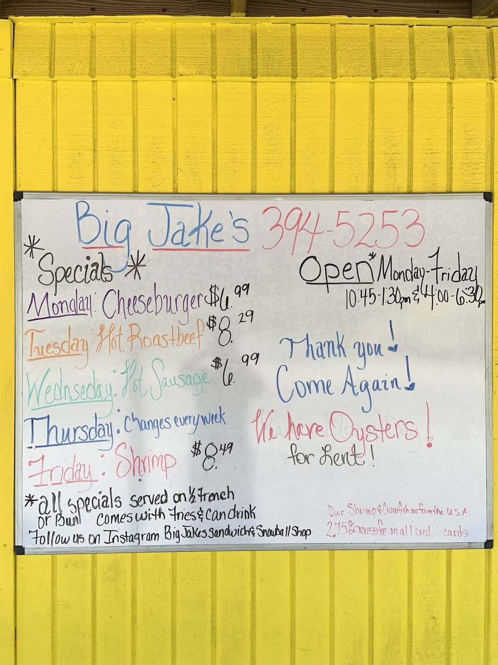 Big Jakes Sandwich Shop | 203 Ave G, Belle Chasse, LA 70037, USA | Phone: (504) 394-5253