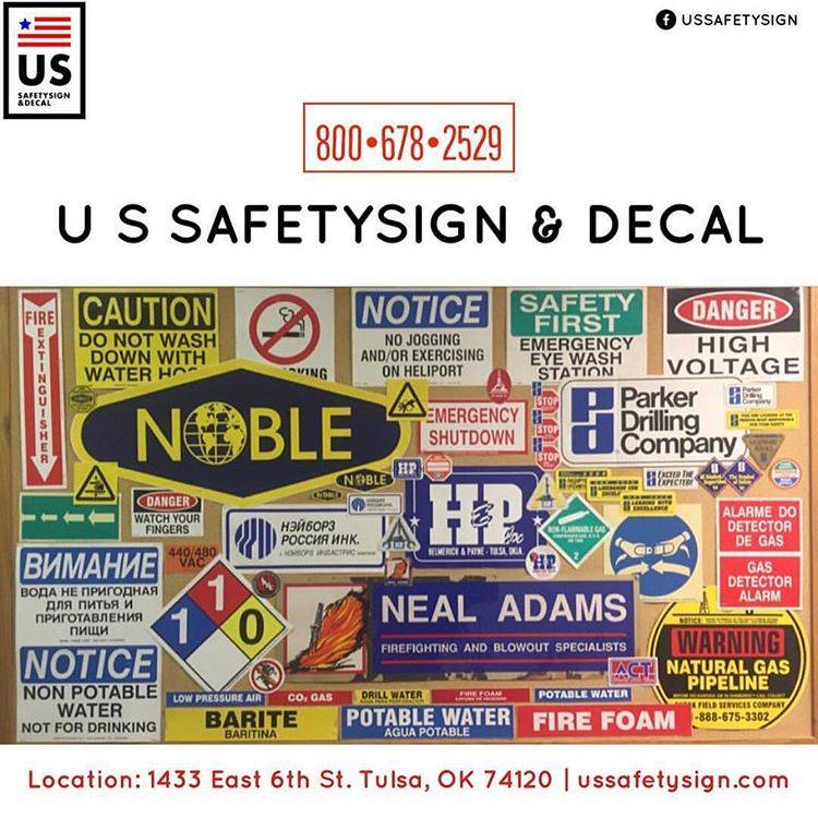 U.S. Safetysign & Decal | 1433 E 6th St, Tulsa, OK 74120, USA | Phone: (918) 592-2529