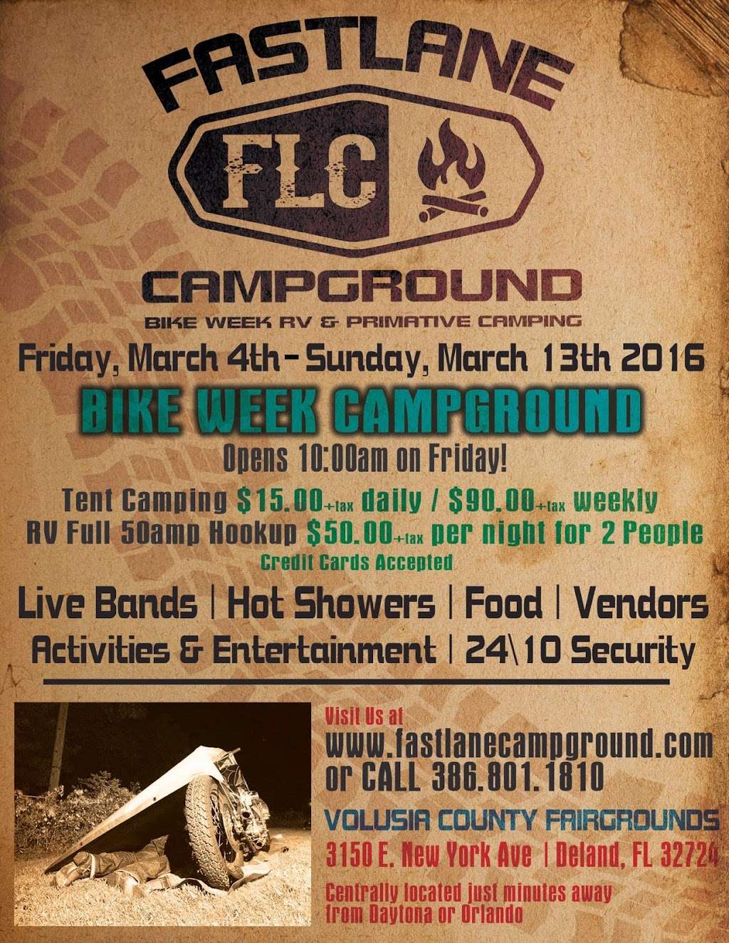 Fastlane Campground | 3150 E New York Ave, DeLand, FL 32724, USA | Phone: (386) 801-1810