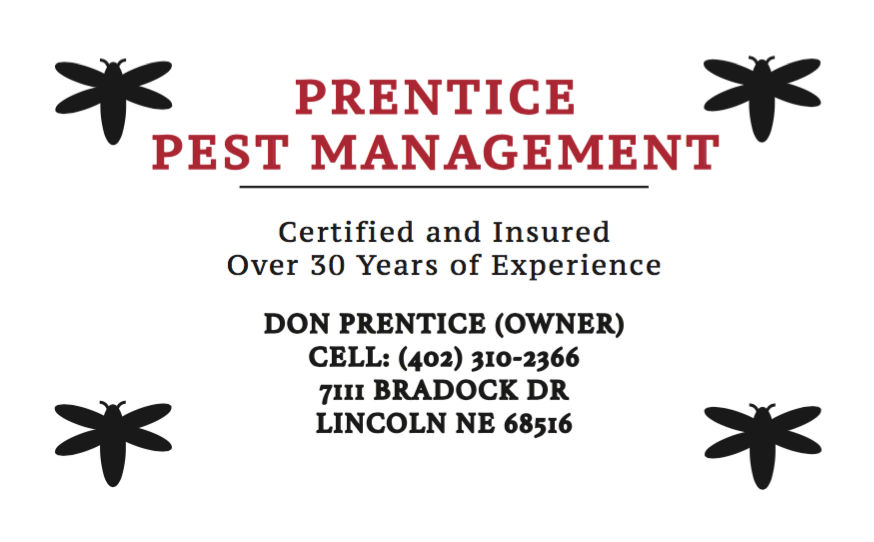 Prentice Pest Management | 7111 Bradock Dr, Lincoln, NE 68516, USA | Phone: (402) 310-2366