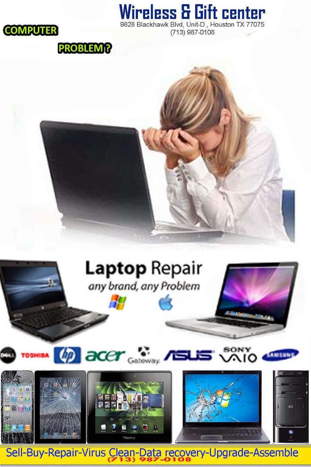 Wireless Repair Centre | 9828 Blackhawk Blvd, Houston, TX 77075, USA | Phone: (713) 987-0108