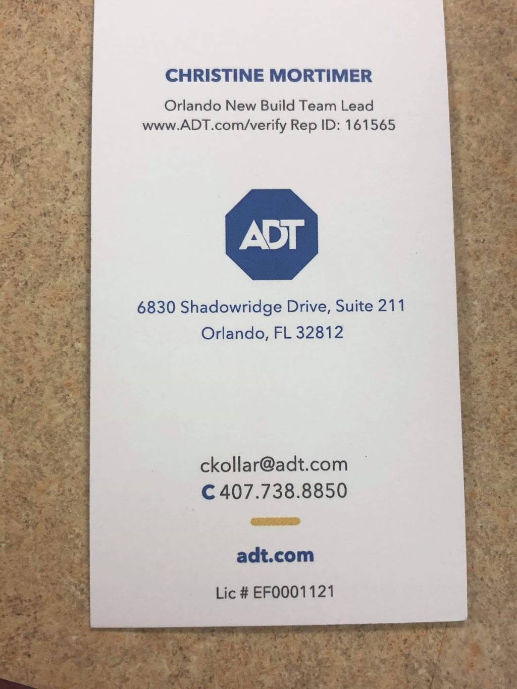 ADT Security Services | 6830 Shadowridge Dr, Orlando, FL 32812, USA | Phone: (321) 319-7074