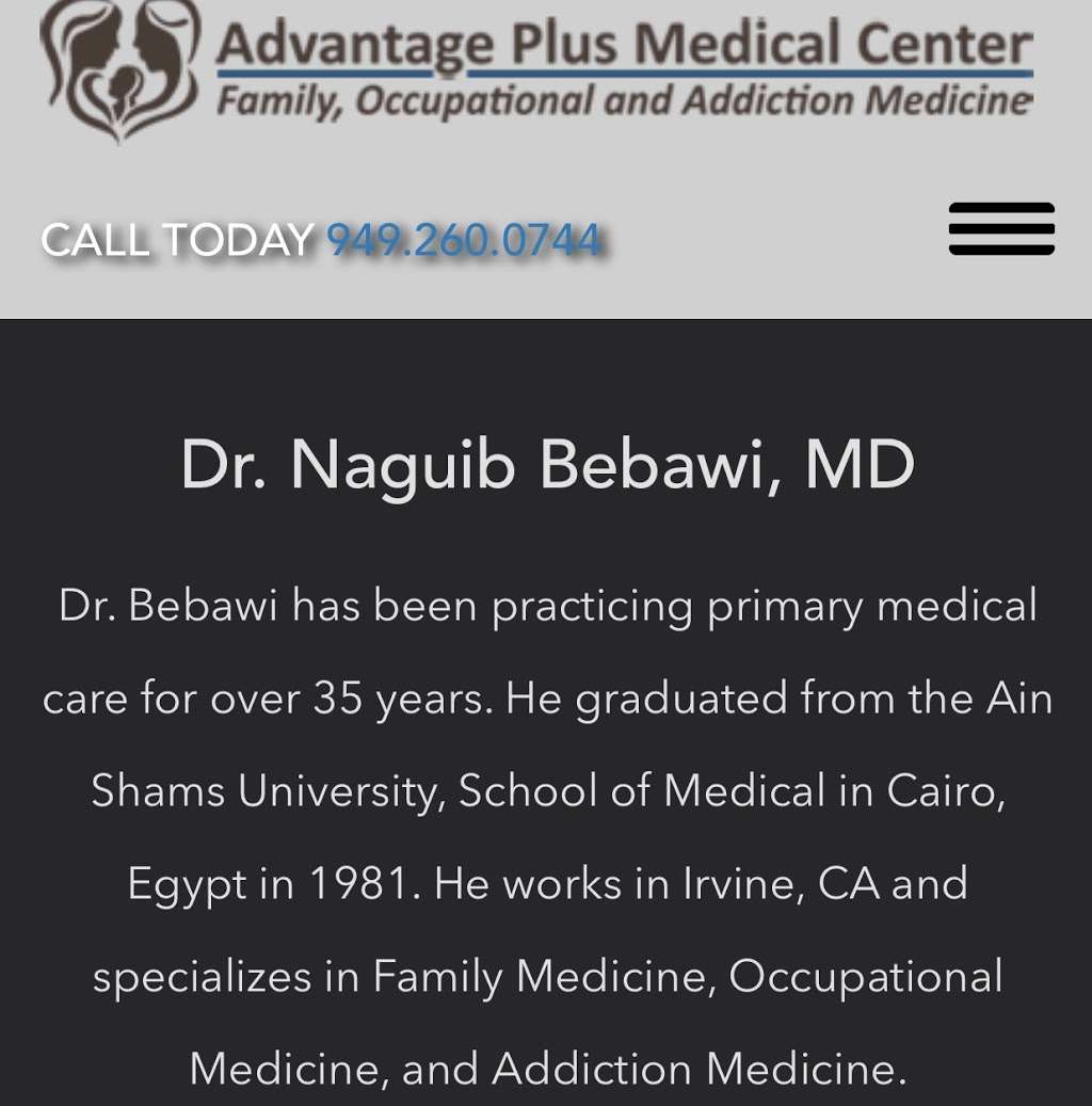 Dr. Naguib S. Bebawi, MD | 18021 Sky Park Cir, Irvine, CA 92614, USA | Phone: (949) 260-0744