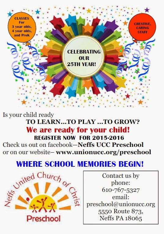 Neffs Union Church Preschool | 5550 PA-873, Schnecksville, PA 18078 | Phone: (610) 767-5327