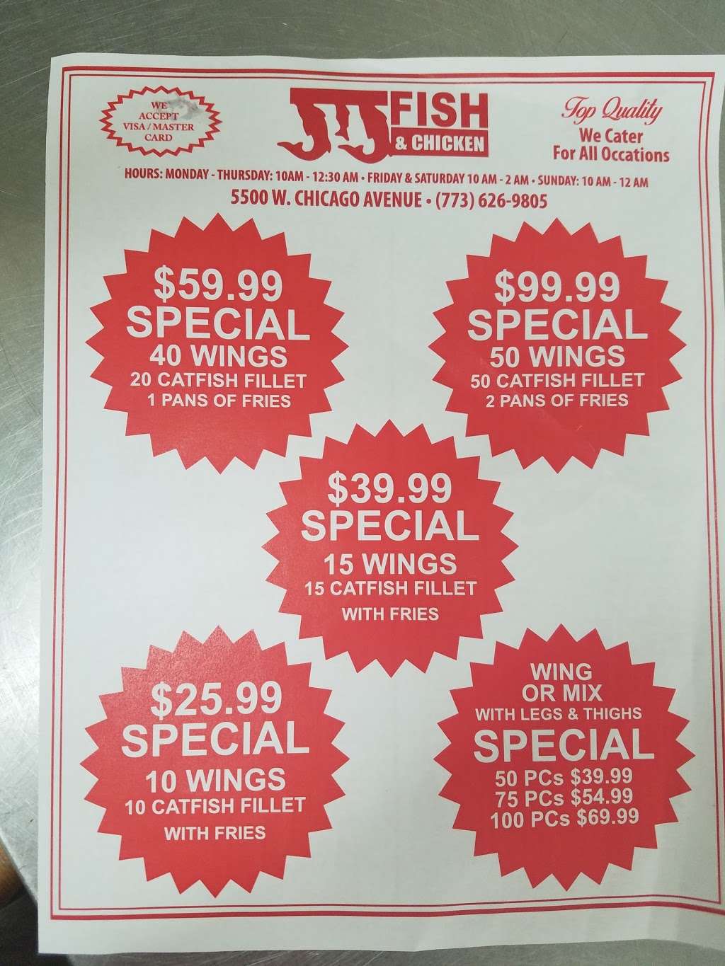 J & J Fish & Chicken | 5500 W Chicago Ave, Chicago, IL 60651 | Phone: (773) 626-9805