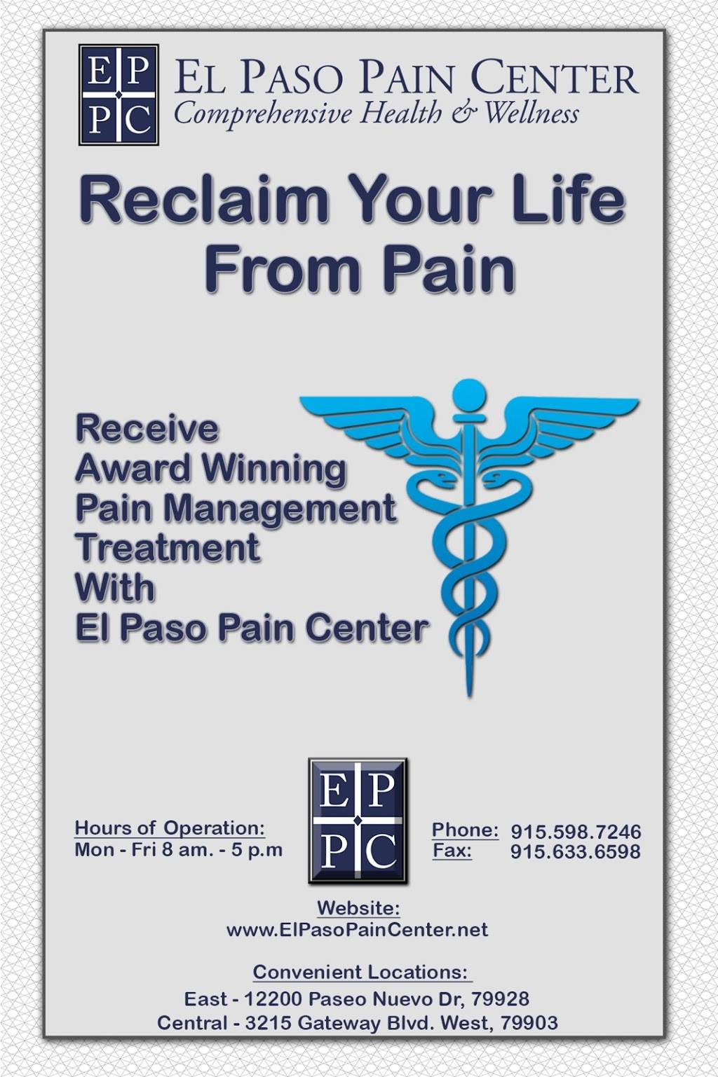 El Paso Pain Center | 12200 Paseo Nuevo Dr, El Paso, TX 79928, USA | Phone: (915) 598-7246