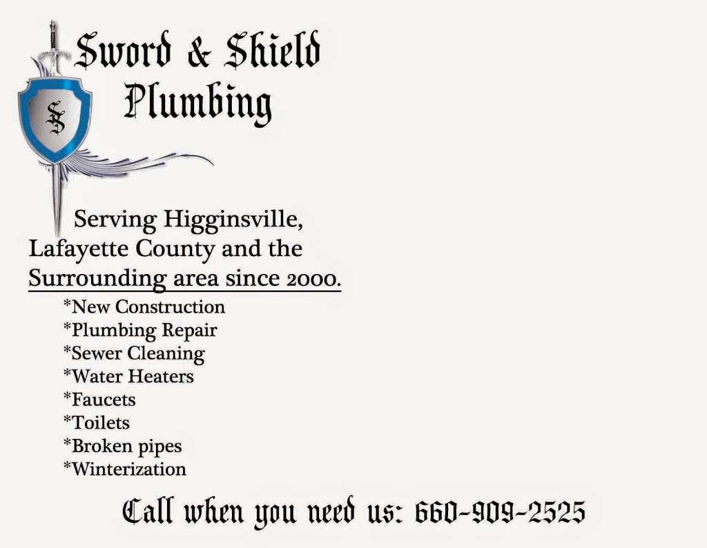 Sword & Shield Plumbing | 2206 Walnut St, Higginsville, MO 64037, USA | Phone: (660) 909-2525