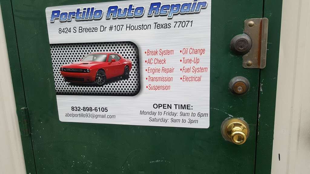 Portillo auto repair | 8424sbreeze dr suite 107, Houston, TX 77071, USA | Phone: (832) 898-6105