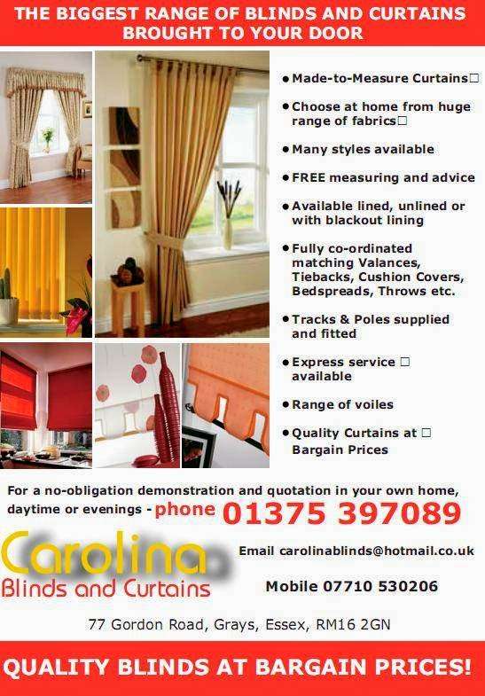 Carolina Blinds Co | 77 Gordon Rd, Grays RM16 2XZ, UK | Phone: 01375 397089