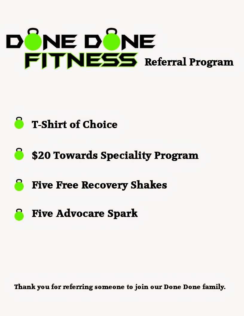 Done Done Fitness | 5350 Summit Bridge Rd #202, Middletown, DE 19709, USA | Phone: (443) 993-7857