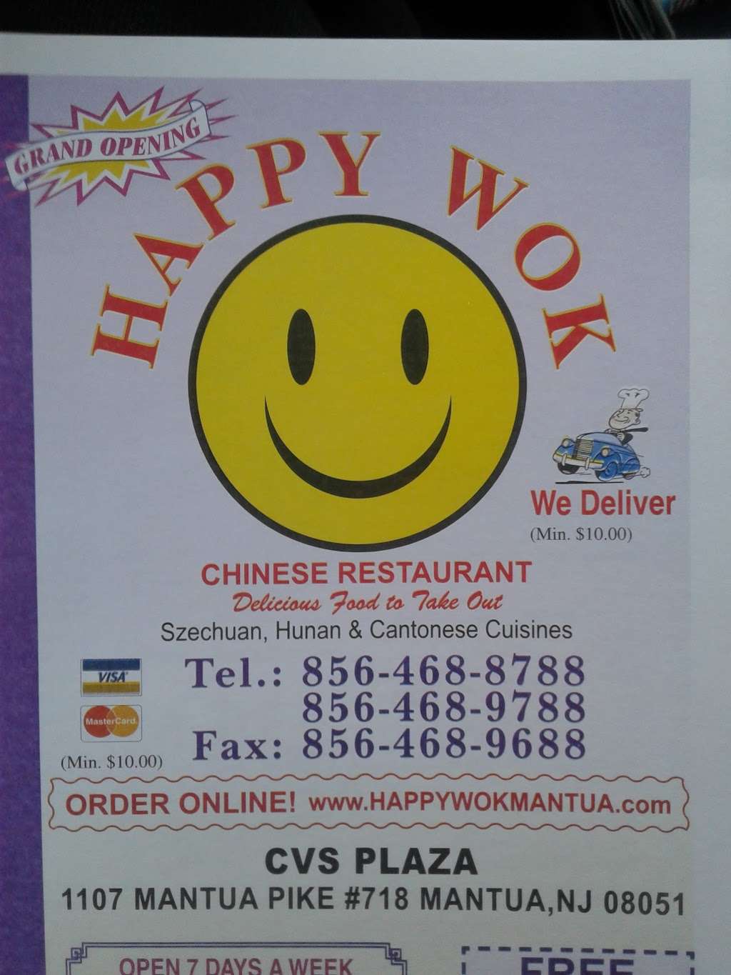 Happy Wok | 1107 Mantua Pike, Mantua Township, NJ 08051, USA | Phone: (856) 468-8788