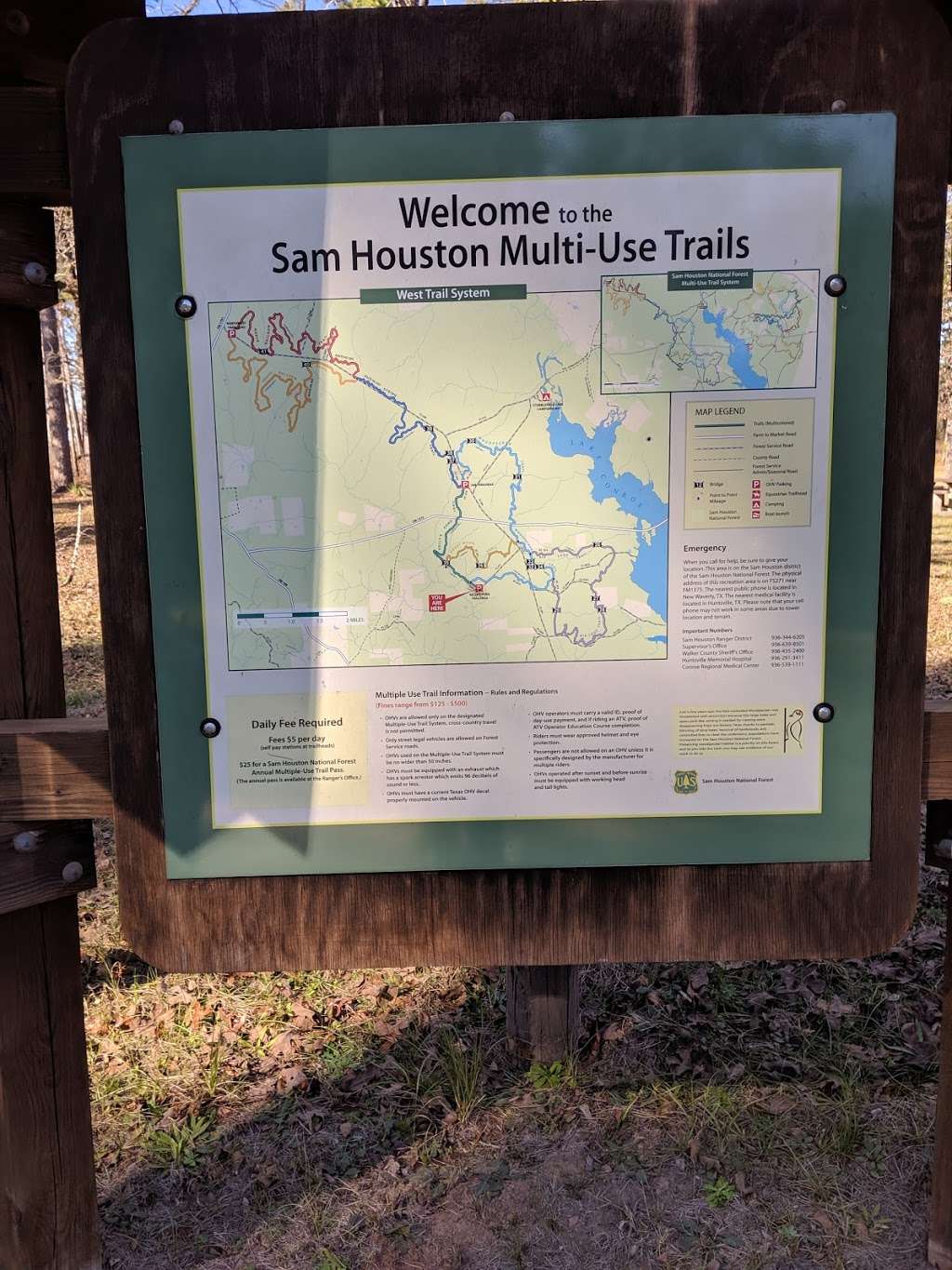 Sam Houston National Forest Multi-Use Trail West Parking | Kellys Pond Rd, Montgomery, TX 77356, USA | Phone: (936) 344-6205