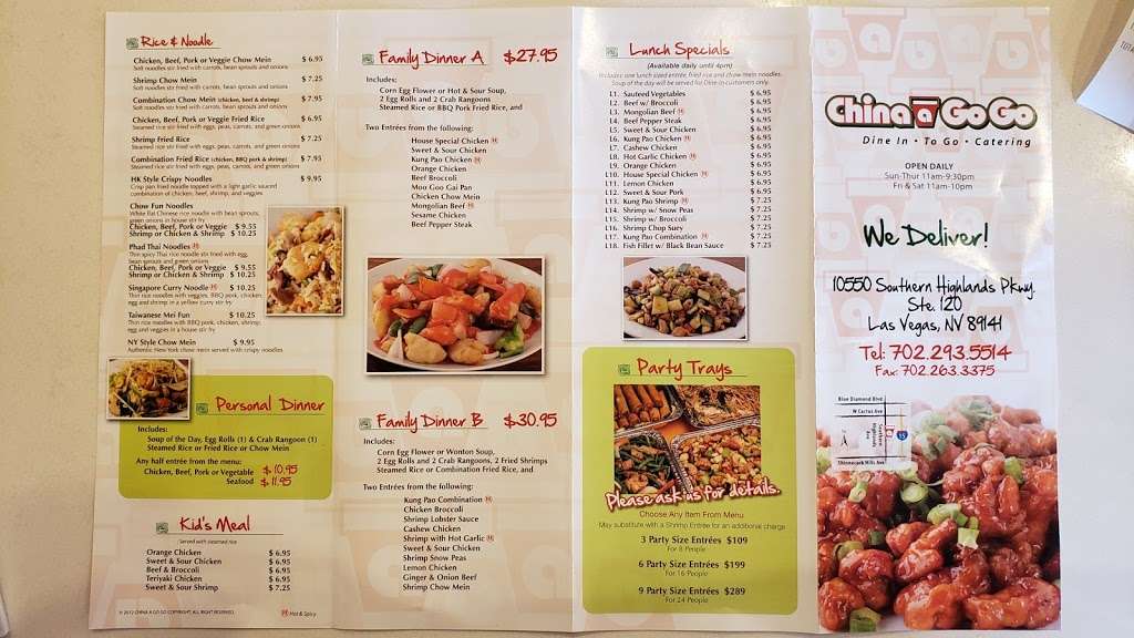 China A Go Go (S Highlands) | 10550 Southern Highlands Pkwy, Las Vegas, NV 89141, USA | Phone: (702) 293-5514