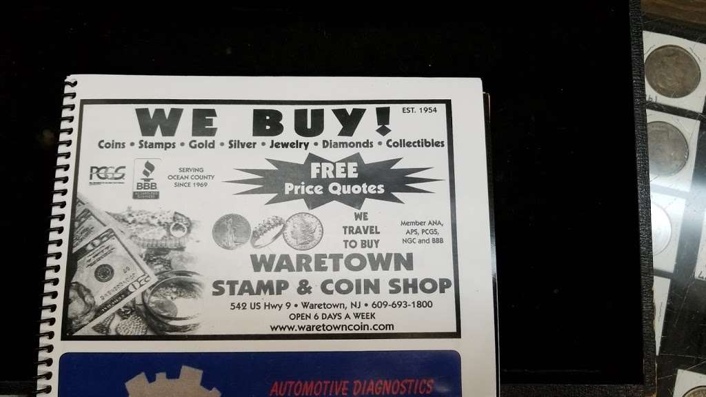 Waretown Stamp & Coin | 542 U.S. 9, Waretown, NJ 08758, USA | Phone: (609) 693-1800