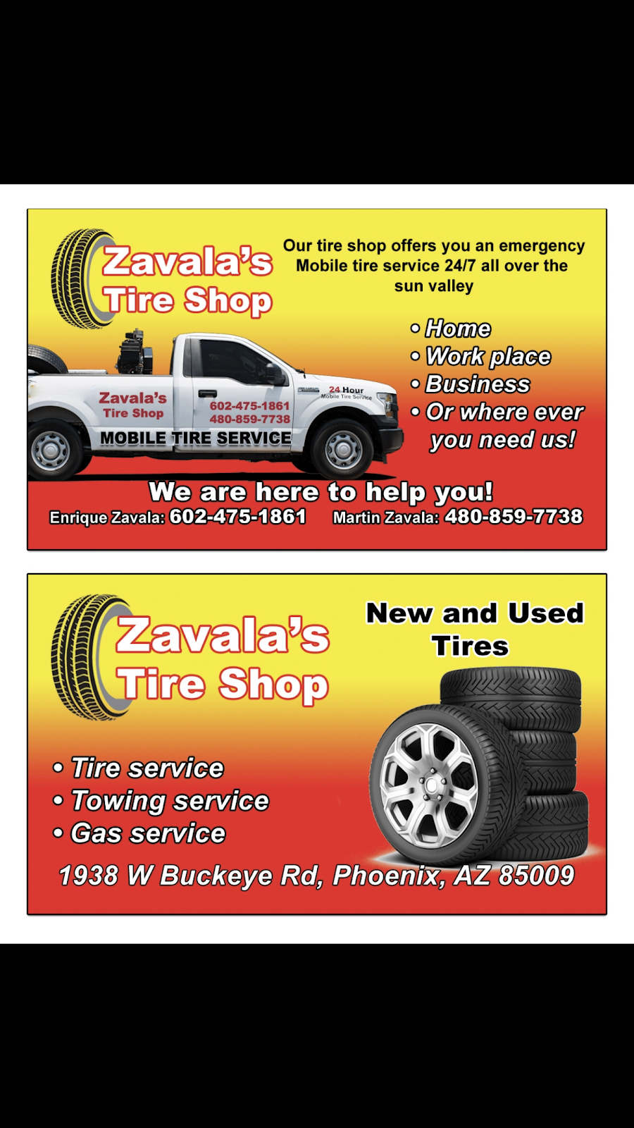 Zavala’s Mobile Tire Service 24/7 | 1938 W Buckeye Rd, Phoenix, AZ 85009, USA | Phone: (602) 475-1861