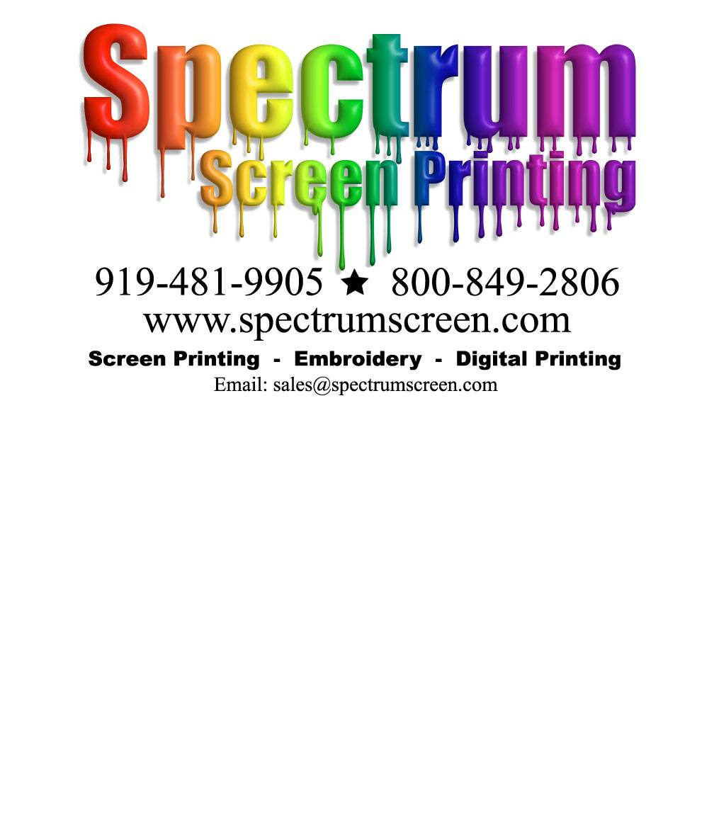 Spectrum Screen Printing | 214 Hillsboro St, Cary, NC 27513, USA | Phone: (919) 481-9905