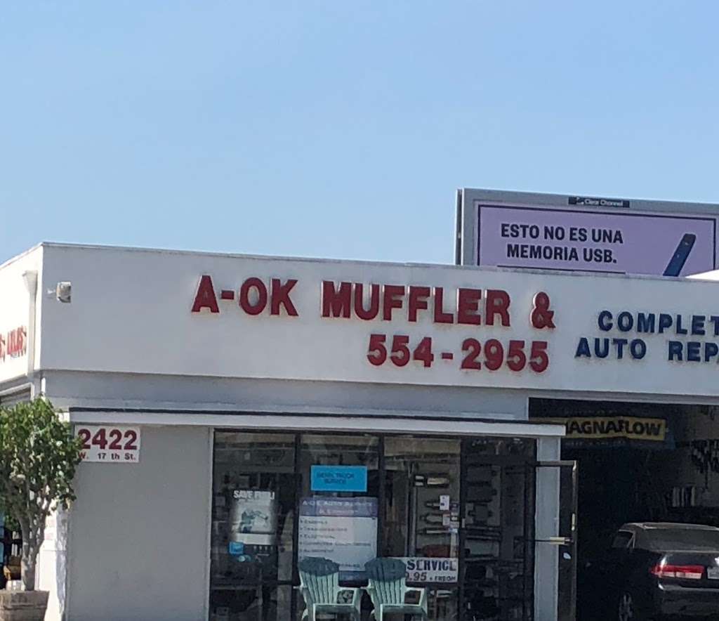 A Ok Muffler of Santa Ana | 2422 W 17th St, Santa Ana, CA 92706, USA | Phone: (714) 554-2955