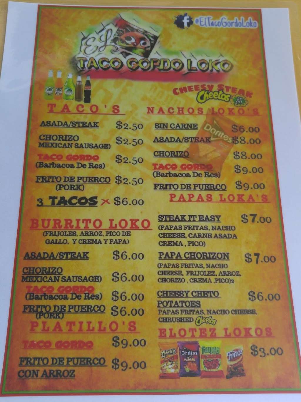 El Taco Gordo Loko | 14N630 IL-25, Dundee Township, IL 60118