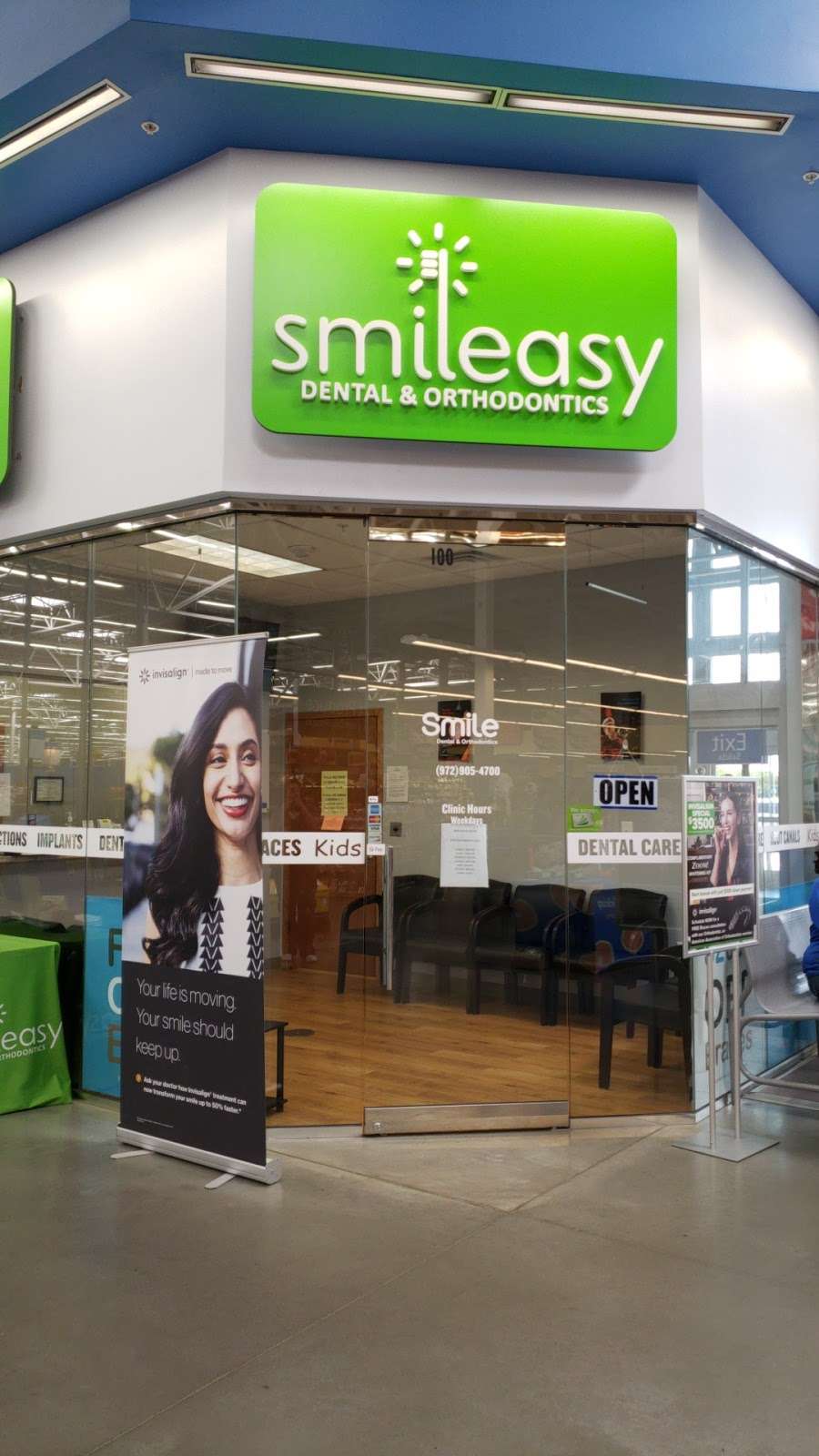 Smileasy Dental & Orthodontics inside Walmart | 7075 W Wheatland Rd, Dallas, TX 75249, USA | Phone: (972) 905-4700