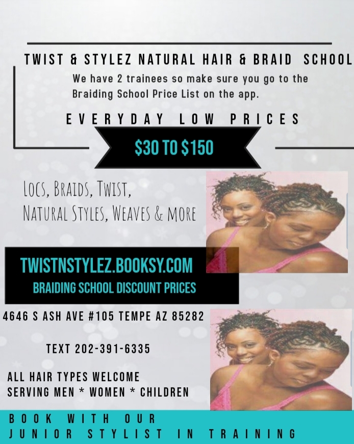 Twist & Stylez Natural Hair Salon | 4646 S Ash Ave #105, Tempe, AZ 85282, USA | Phone: (202) 391-6335