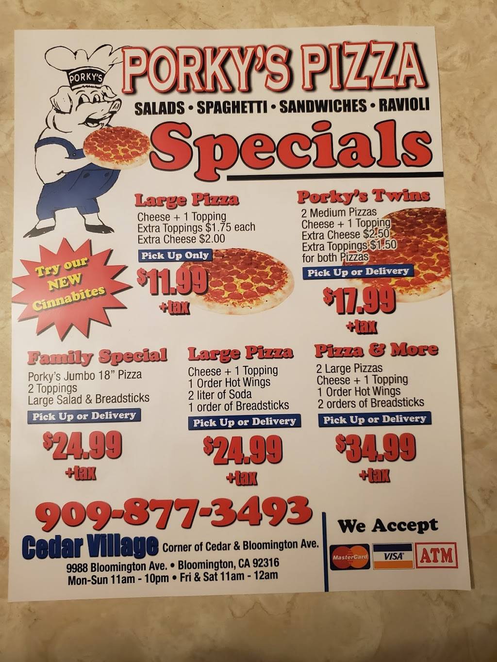 Porkys Pizza | 9988 Bloomington Ave, Bloomington, CA 92316, USA | Phone: (909) 877-3493