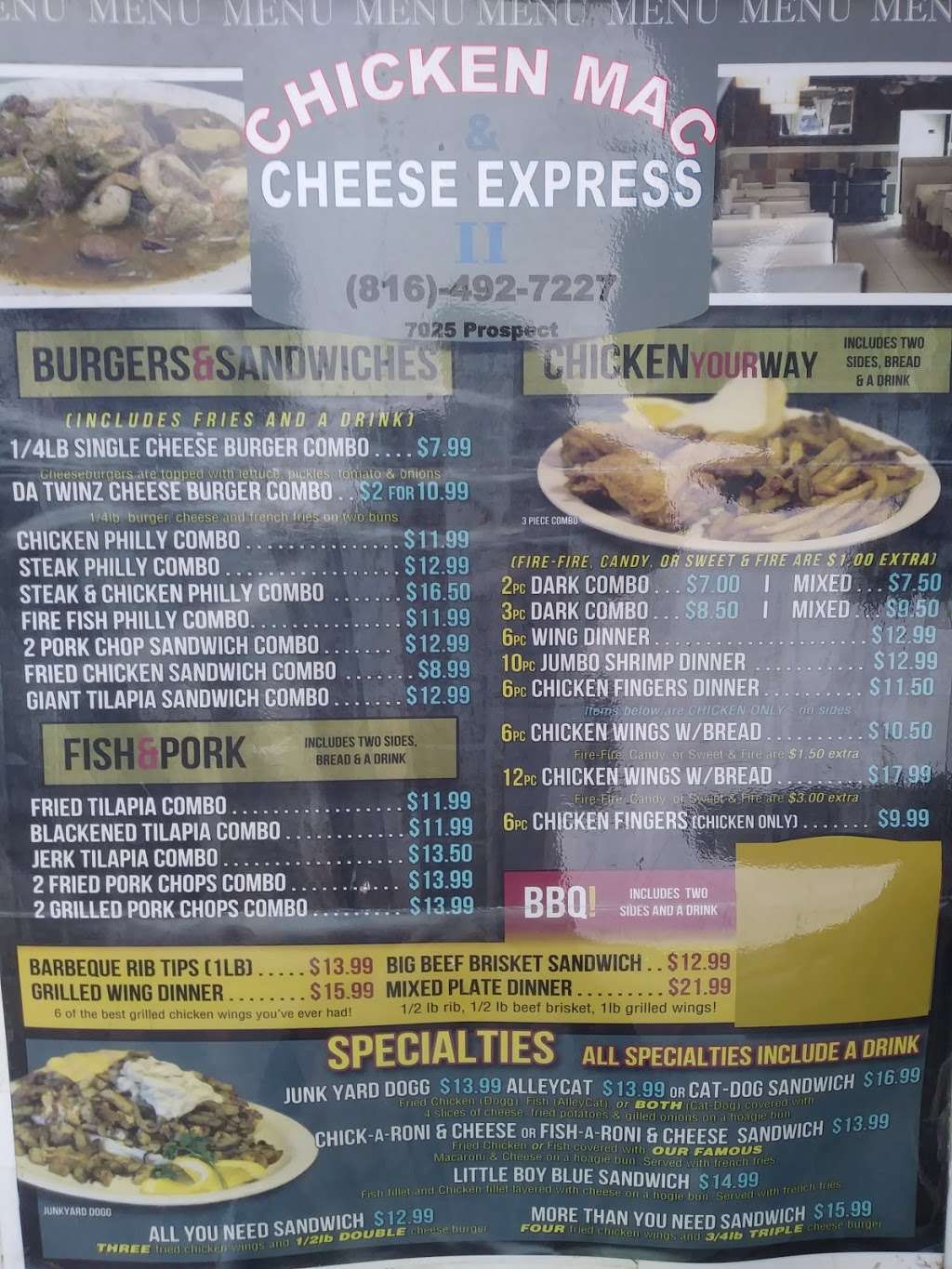 Chicken Mac & Cheese express II | 7025 Prospect Ave, Kansas City, MO 64132, USA | Phone: (816) 492-7227