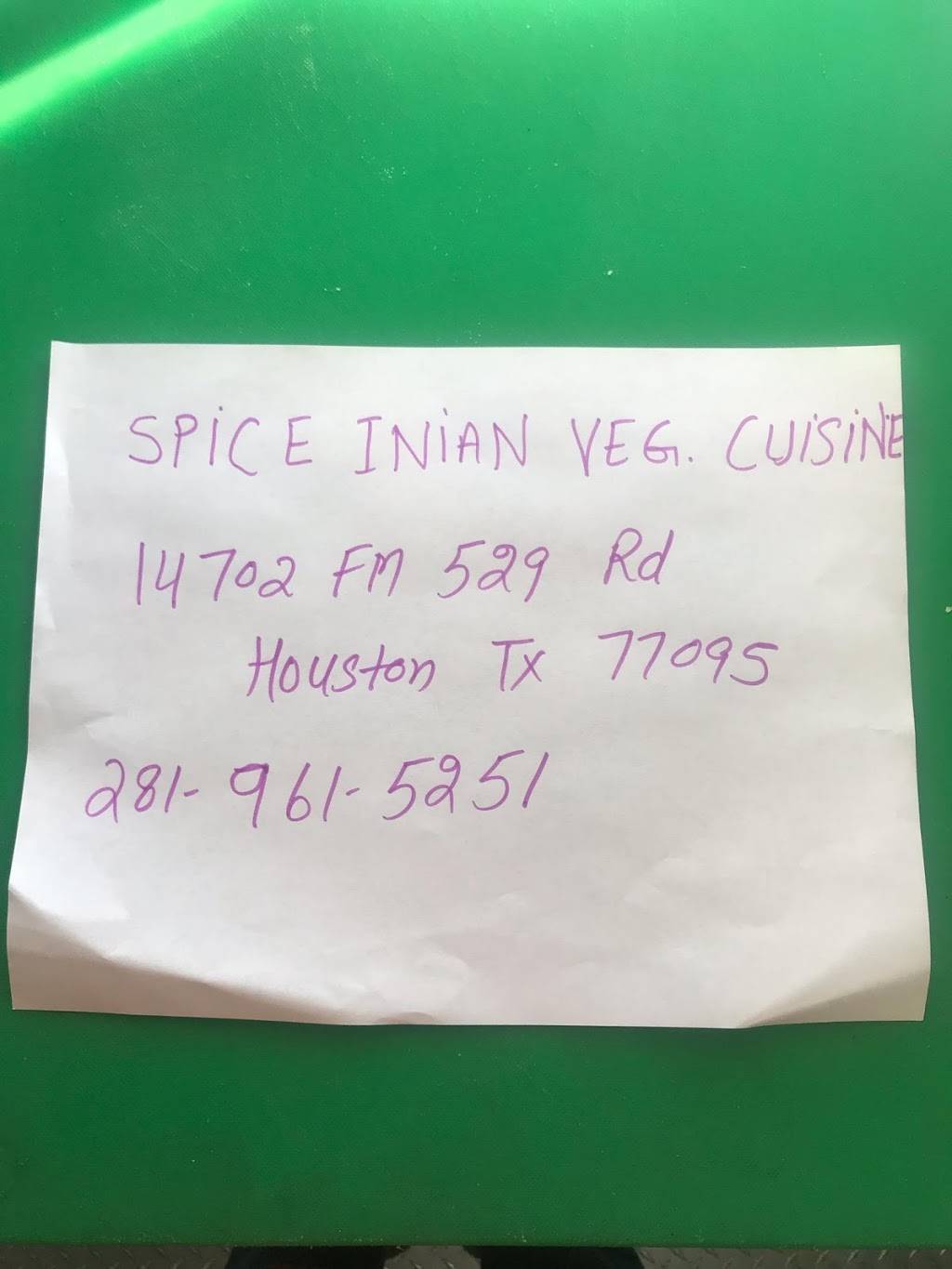 Spice Indian Veg Cuisine Food Truck | 14702 FM 529 road, Houston, TX 77095, USA | Phone: (281) 961-5251