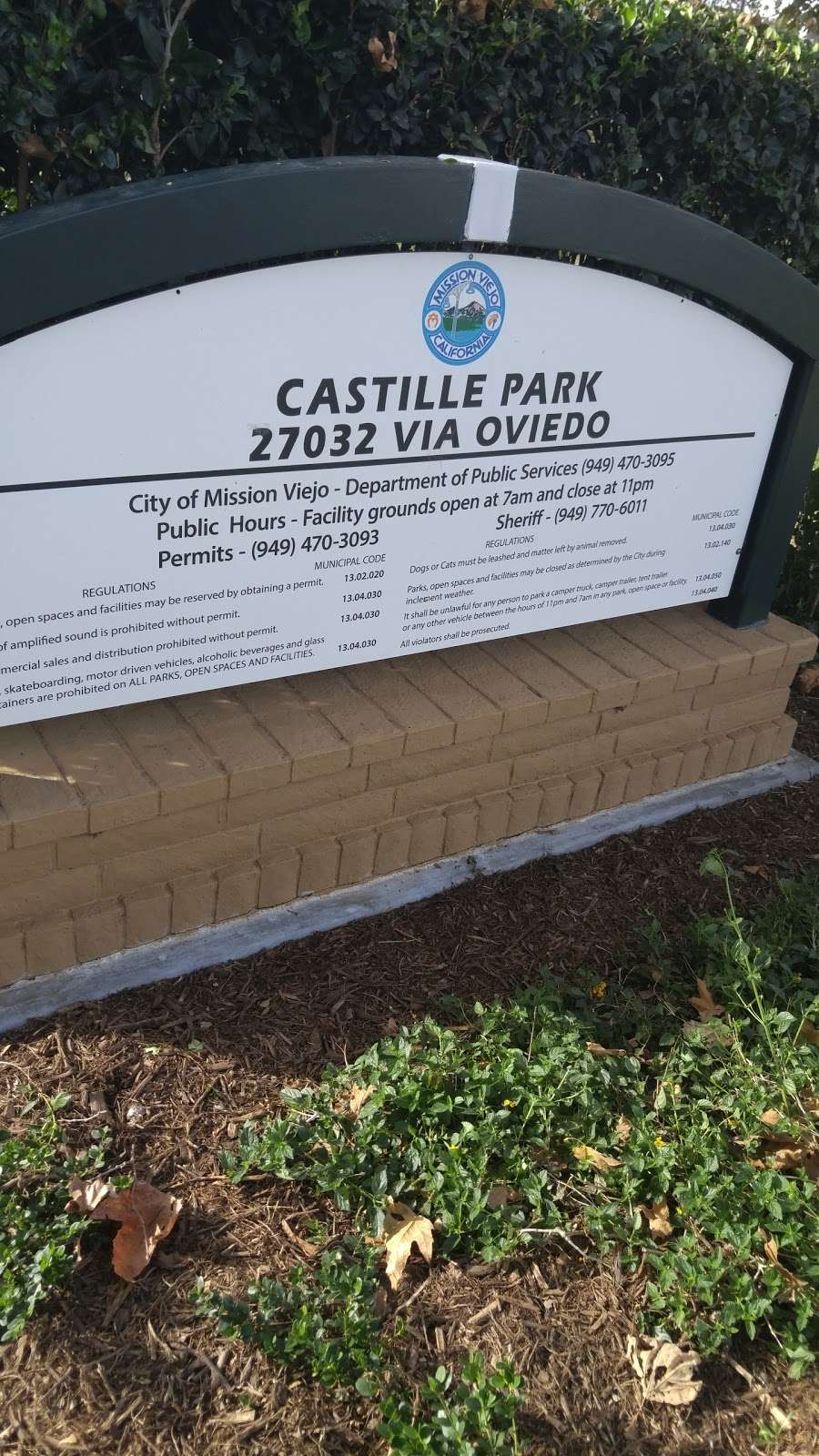 Castille Park | 27032 Vía Oviedo, Mission Viejo, CA 92691 | Phone: (949) 470-3061