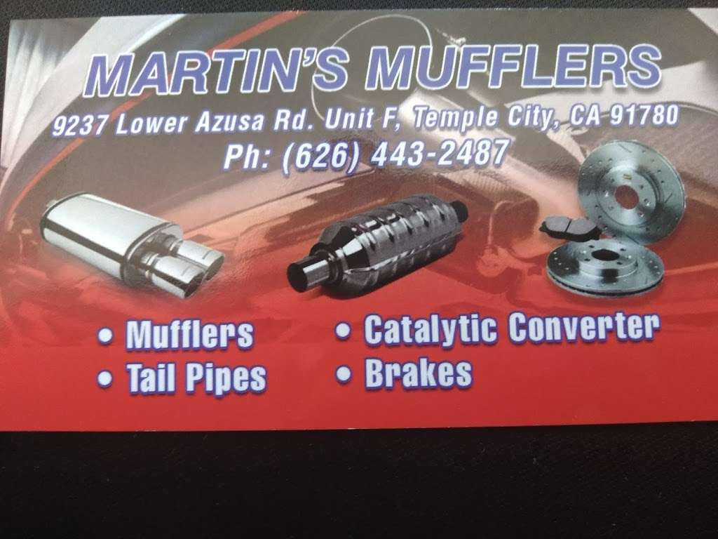 Martins Mufflers | 9237 Lower Asuza Rd, Temple City, CA 91780, USA | Phone: (626) 443-2487