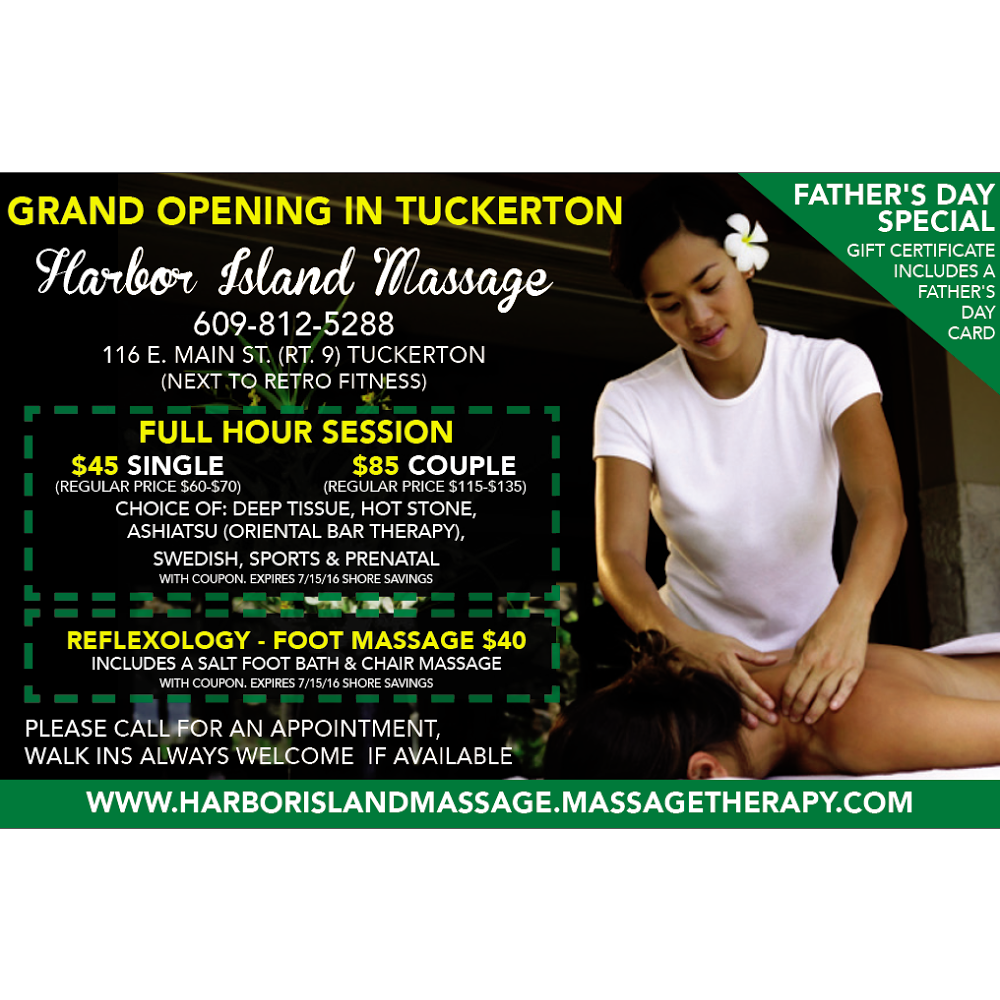 Harbor Island Massage | 161 E Main St #10, Tuckerton, NJ 08087 | Phone: (609) 812-5288