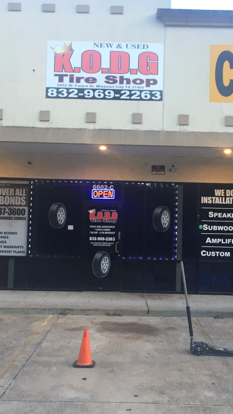 KODG Tire Shop | 6602 W Fuqua St, Missouri City, TX 77489, USA | Phone: (832) 969-2263