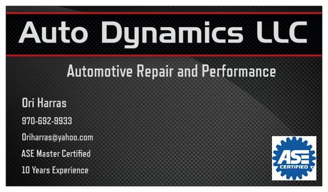 Auto Dynamics LLC | Severance, CO 80546, USA | Phone: (970) 692-9933