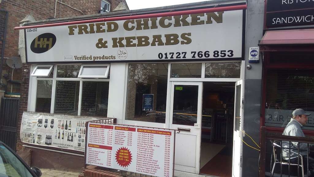 H&H Fried Chicken and Kebabs | 155 Victoria St, St Albans AL1 3TA, UK | Phone: 01727 731276