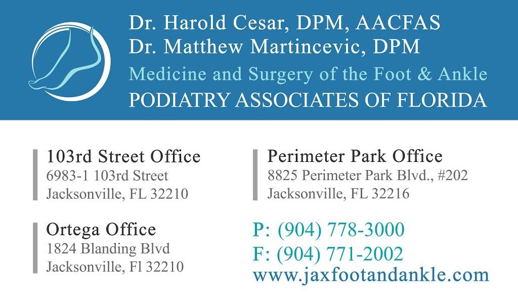 Podiatry Associates of FL: Dr. Harold Cesar, DPM - Podiatrist in | 8825 Perimeter Park Blvd #202, Jacksonville, FL 32216, USA | Phone: (904) 778-3000