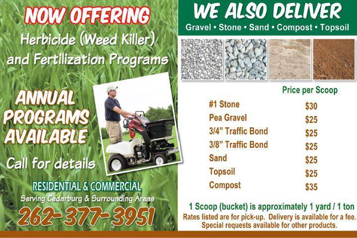 Lueders Lawn Seeding & Trucking, Inc. | 10815 Western Ave, Cedarburg, WI 53012, USA | Phone: (262) 377-3951