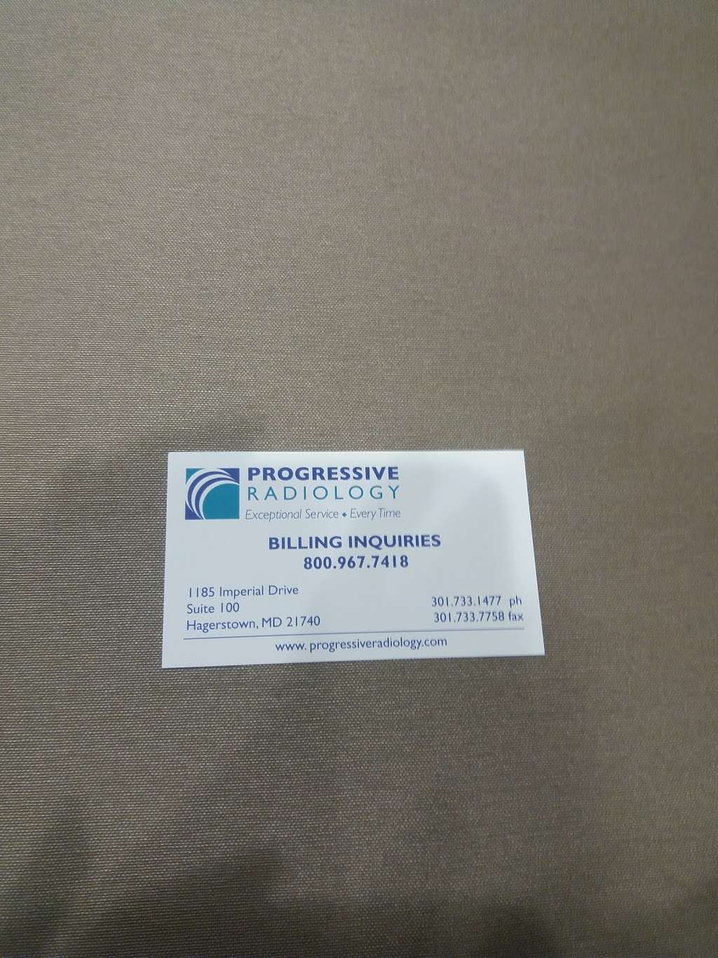 Progressive Radiology | 1185 Imperial Dr Suite 100, Hagerstown, MD 21740 | Phone: (301) 733-1477