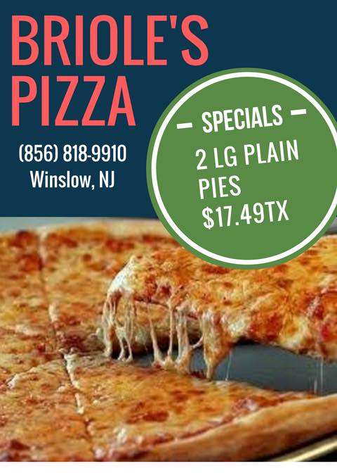 Brioles Pizza | 2556, 416 Sicklerville Rd, Sicklerville, NJ 08081, USA | Phone: (856) 818-9910