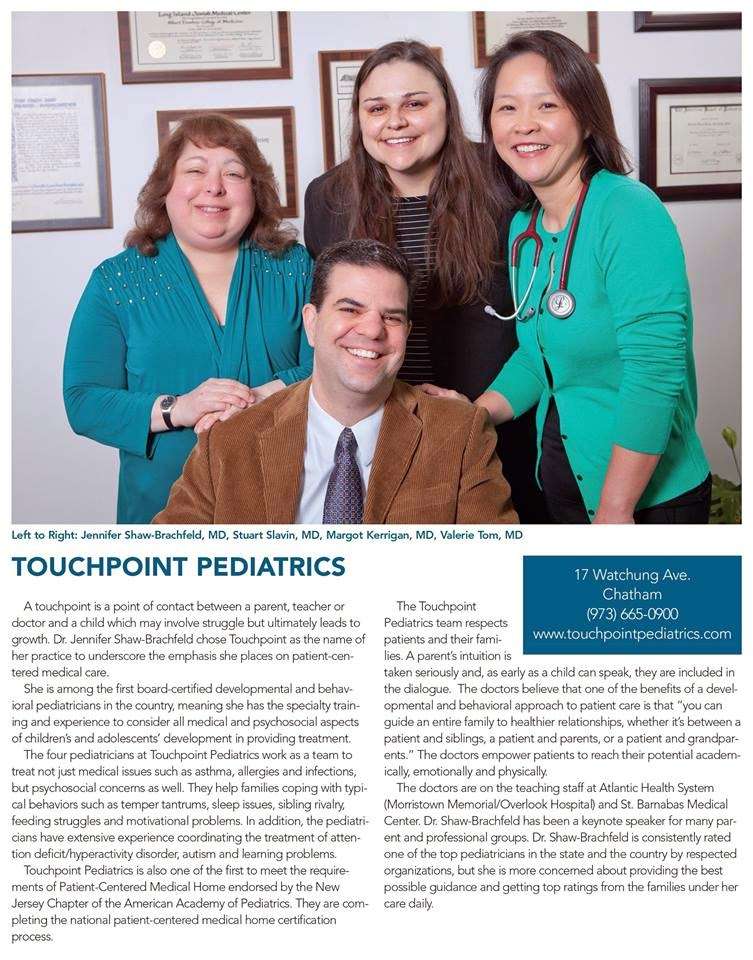 Touchpoint Pediatrics | 17 Watchung Ave, Chatham, NJ 07928, USA | Phone: (973) 665-0900
