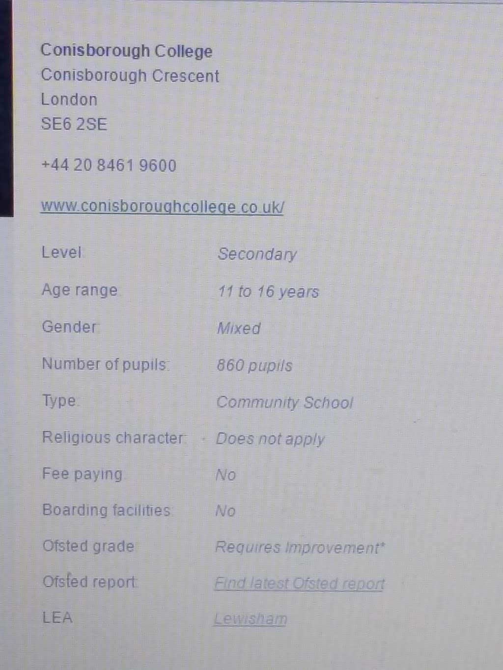 Conisborough College | Conisborough Cres, London SE6 2SE, UK | Phone: 020 8461 9600