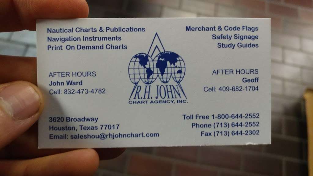 R H John Chart Agency Inc | 3620 Broadway St, Houston, TX 77017, USA | Phone: (713) 644-2552