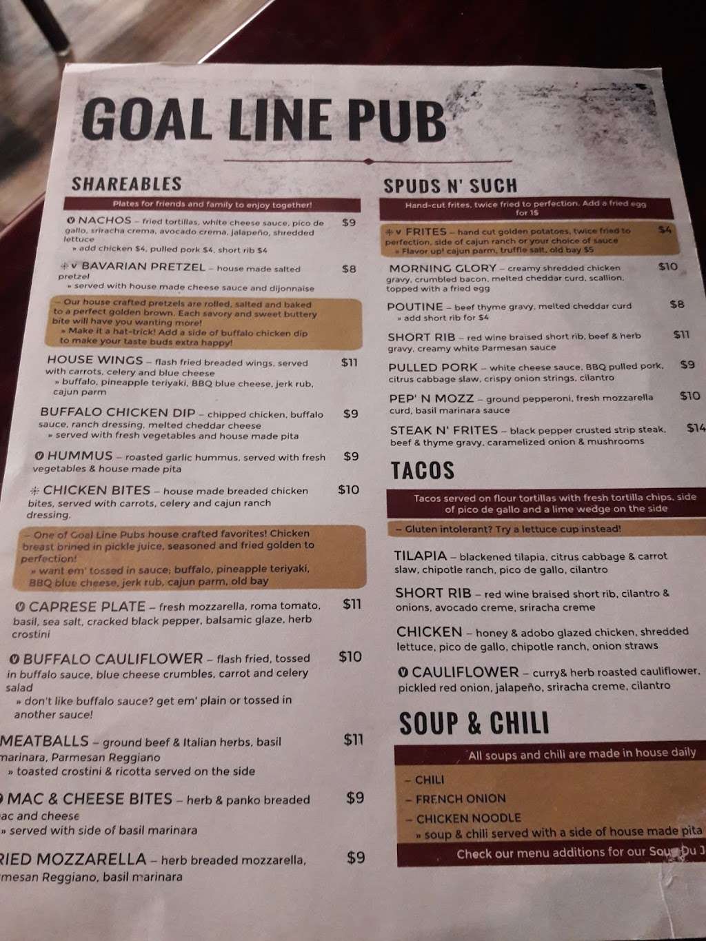 The Goal Line Pub | 700 Lawrence Dr, West Chester, PA 19380 | Phone: (484) 631-0155