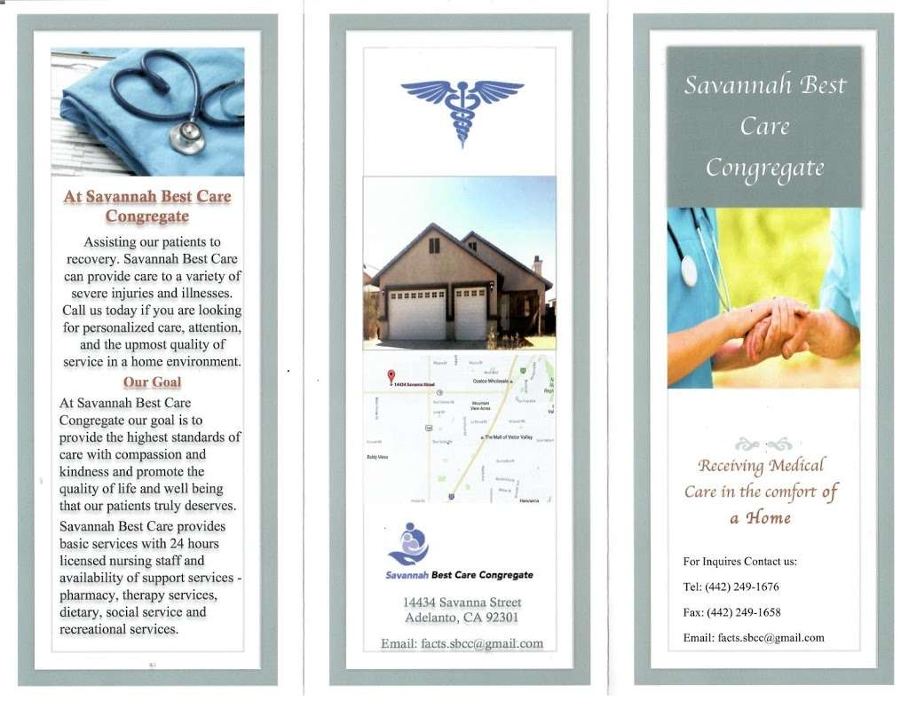 Savannah Best Care Congregate | 14434 Savanna St, Adelanto, CA 92301 | Phone: (442) 249-1676