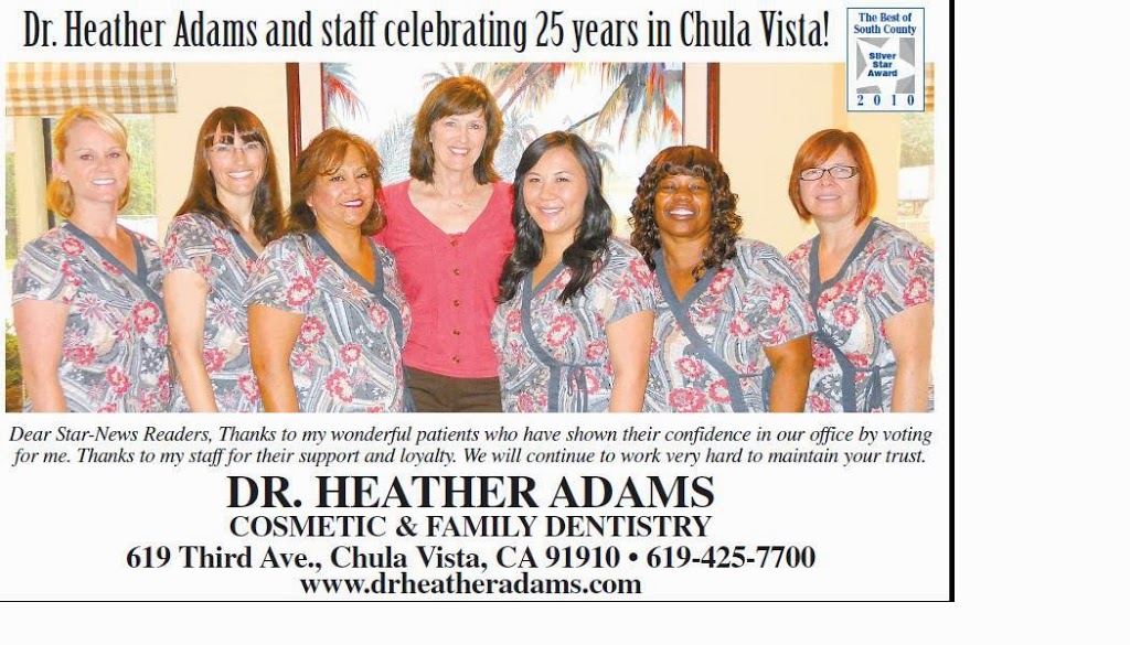 Dr. Heather R. Adams, DDS | 613 3rd Ave, Chula Vista, CA 91910, USA | Phone: (619) 452-3278