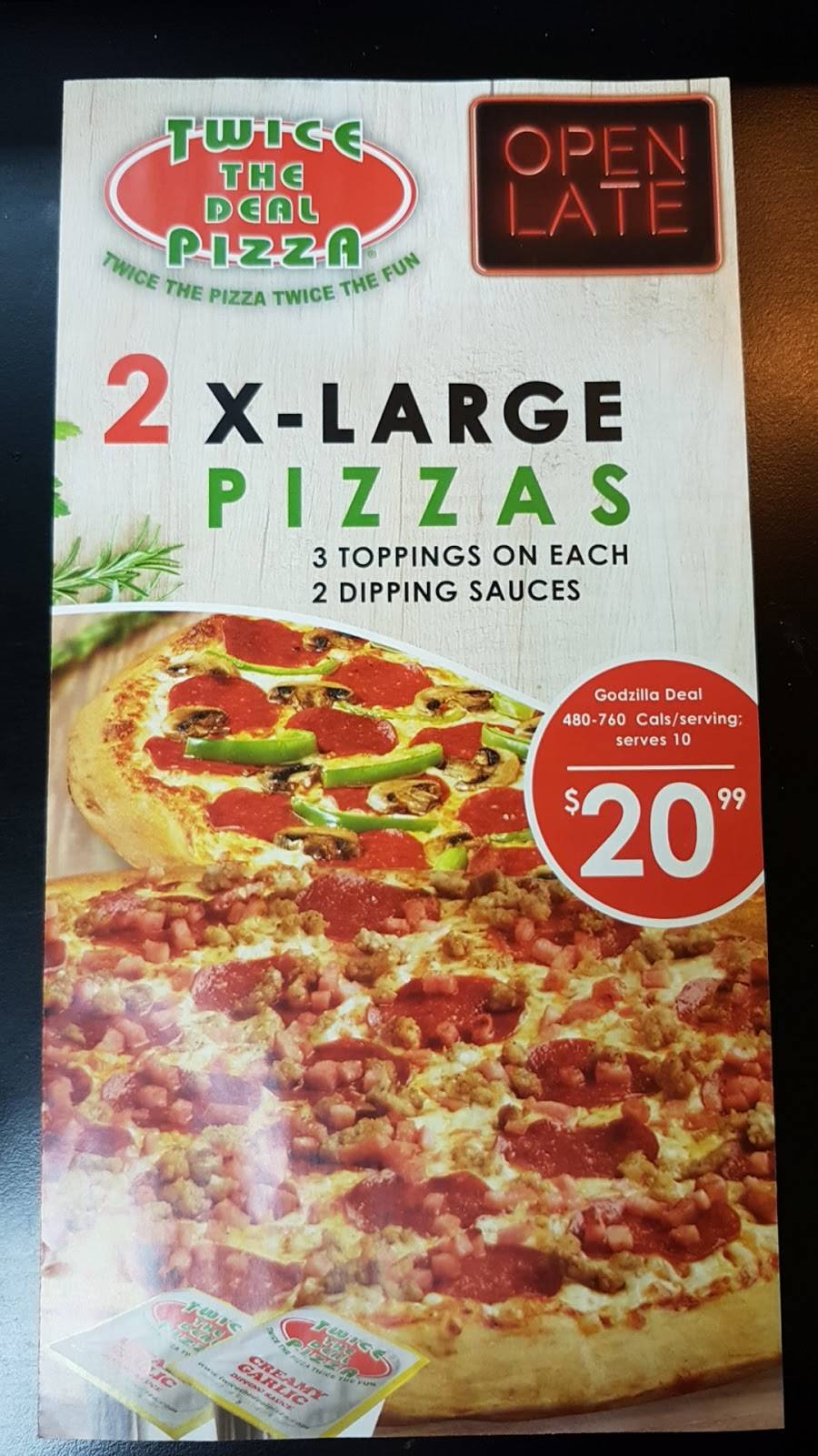 Twice The Deal Pizza | 6850 Thorold Stone Rd, Niagara Falls, ON L2J 1B4, Canada | Phone: (905) 354-5000