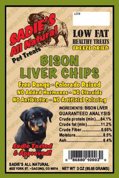 Sadies All Natural Bison Dog, Cat Treats | 4022 York St, Dacono, CO 80514, USA | Phone: (303) 833-3791