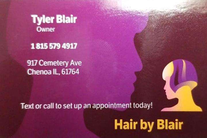 Hair by Blair | 917 E Cemetery Ave, Chenoa, IL 61726 | Phone: (815) 579-4917