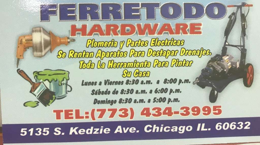 Ferretodo Hardware | 5135 S Kedzie Ave, Chicago, IL 60632, USA | Phone: (773) 434-3995