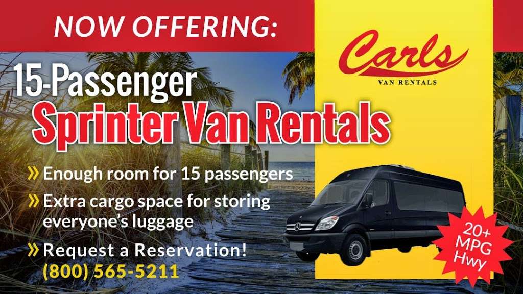 Carls Van Rentals | 4202, 1200 Red Cleveland Blvd, Sanford, FL 32773, USA | Phone: (407) 856-8866