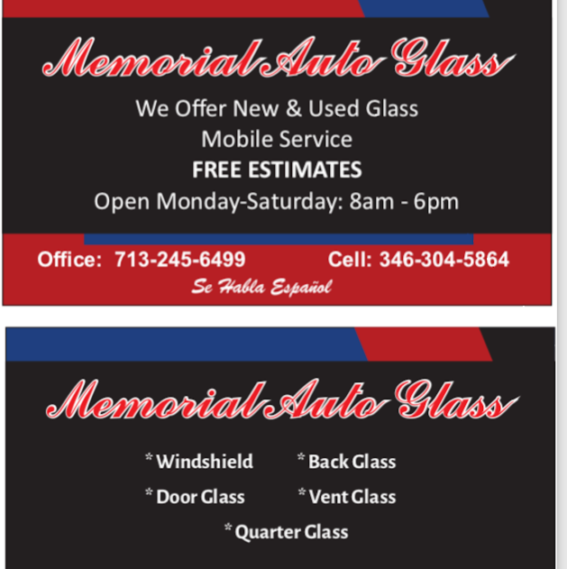 Memorial Auto Glass | 8979 Hammerly Blvd, Houston, TX 77080 | Phone: (346) 304-5864